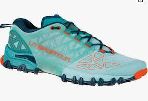 La Sportiva: La Sportiva Bushido II Women's Mountain Running Shoe - Lagoon/Cherry Tomato