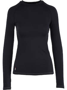 Base Layers: Surfanic CarbonDri Cozy Girls Crewneck - Black