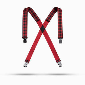 Belts: Arcade Suspenders Jessup Plaid Black Burnt