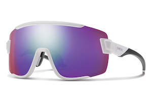 Sunglasses 1: Smith Wildcat Sunglasses White - ChromaPop Violet Mirror