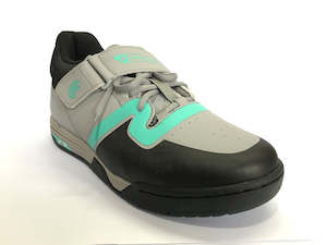 Footwear: Unparallel Dust Up Women's Bike Shoes - Light Grey/Turquoise/Black