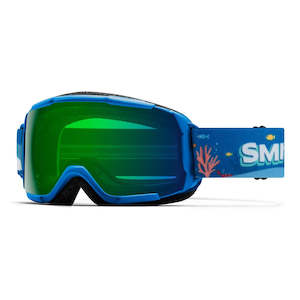 Youth Goggles: Smith Grom Cobalt Shark Bait Goggle w/ ChromaPop Everyday Green Mirror