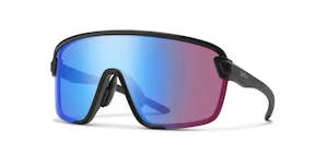 Sunglasses 1: Smith Bobcat Sunglasses - Black w/ ChromaPop Low Light Rose Blue Mirror