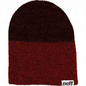 Beanies: Neff Duo Beanie - Maroon Heather/Charcoal Heather