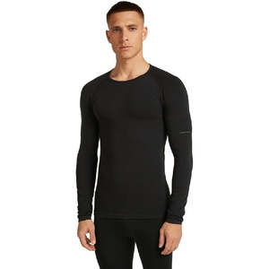 Icebreaker: Icebreaker Mens 260 Seamless Zoneknit Seamless LS Crewe Black