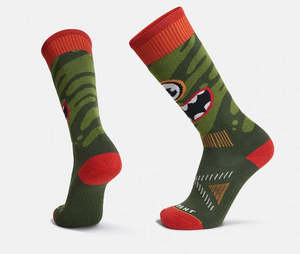 Le Bent Kid's Light Cushion Snow Sock - Kombu Green