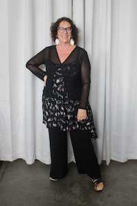 TCD Portia Cardi -  Black Mesh