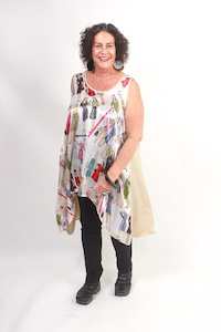 TCD Athena Tunic - Champagne Silk Print