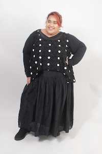 Tunics: TCD Crop Athena Tunic - Black Spots