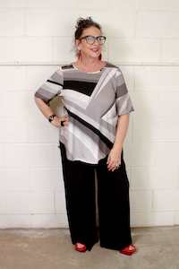 Bias Slip With Curve Tee: TCD Curve Tee - Grey Scape