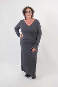 Belina Tube Dress Styles: TCD Long Thumbelina - Grey Merino