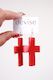 Devise Cross Earrings - Red