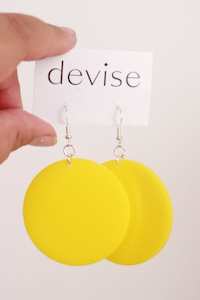 Matariki Live: Devise Circle Earrings - Yellow (LUCKY LAST)