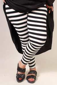 Stripes: TCD Leggings - Big Stripe Cream/Black