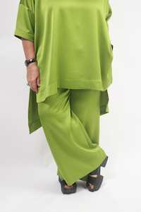 Mesh Separates Bias Slips: TCD Sadie Pant - Chartreuse Satin