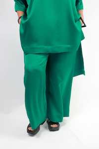 Mesh Separates Bias Slips: TCD Sadie Pant - Emerald Satin