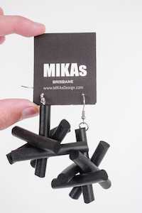 Mikas: Mikas - Bold Star Earrings - Black (LUCKY LAST)
