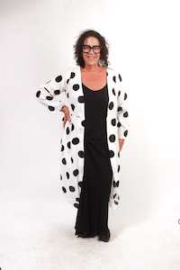 Everything Full Price: TCD Solidarity Duster - Black spot (White Base)