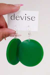 Devise Circle Earrings - Green