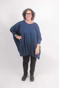 TCD Habitat Top - Denim Blue Merino (LUCKY LAST OS = 14-24)