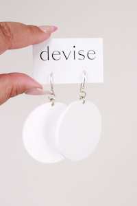 Devise Circle Earrings - White