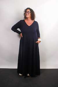 TCD A-line Dress - Navy Merino (Lucky Last - S)