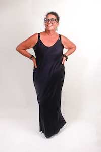 3 Piece Dressing Collection: TCD Long Bias Slip Dress - Navy