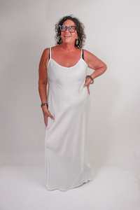 3 Piece Dressing Collection: TCD Long Bias Slip Dress - Cream