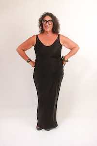 3 Piece Dressing Collection: TCD Long Bias Slip Dress - Black