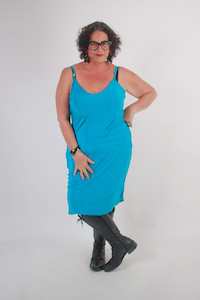 3 Piece Dressing Collection: TCD Midi Bias Slip Dress - Aqua