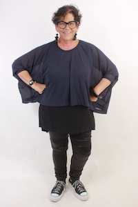 All Things Navy: TCD Crop Habitat Top - Navy Mesh (LUCKY LAST - OS = 14-24)