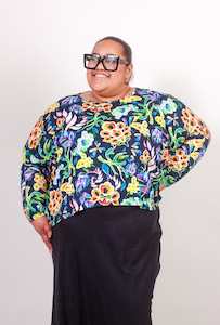 TCD Lockdown Crop Top - Navy Floral