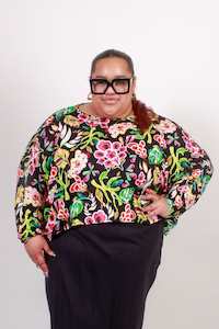 TCD Lockdown Crop Top - Black Floral