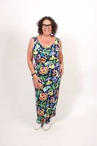 TCD Long La Bella Dress - Navy Floral Print