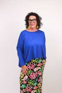 Lockdown Crop: TCD Lockdown Crop Top - Cobalt Viscose Knit