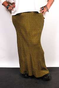 TCD Pansy Bias Cut Skirt - Khaki Spots