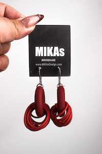 Mikas - Fan Rings Earrings - Red