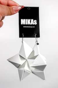Mikas - Tsuno Origami Earrings - White