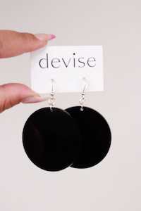 Devise Circle Earrings - Black