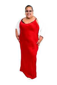 Tcd The Carpenters Daughter: TCD Long Bias Slip Dress - Red satin