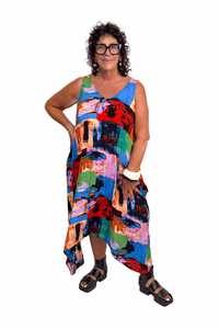 TCD Long Athena Dress - Abstract in motion