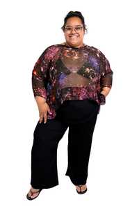 TCD - Woven Tee  Top short- Lilac Galaxy Print