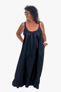 Linen: TCD Maxi Baby Doll Dress - Black