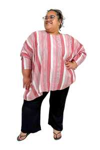 TCD Woven Tee  Top - Red Stripe