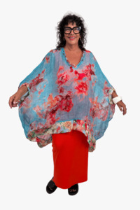 TCD Mod Top - Silk Turq Print