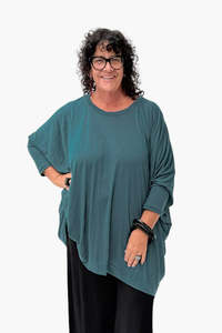 Tcd The Carpenters Daughter: TCD Habitat Top - Petrol Blue Merino