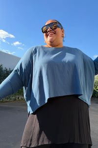 TCD Lockdown Crop - Petrol Blue Rib