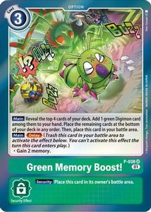 Digimon Promotional Cards Tcg Collector Nz: Green Memory Boost! [P-038] [Promotional Cards]