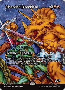 Mtg Singles Instock: Silverclad Ferocidons (Borderless) (PZA-009) - Teenage Mutant Ninja Turtles Eternal-Legal