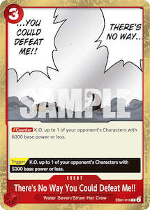 One Piece Card Game Memorial Collection Extra Booster Eb 01 Singles: There's No Way You Could Defeat Me!! [Extra Booster: Memorial Collection]